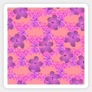 Basket Weave Vines and Flowers on Peach Repeat 5748 Sticker